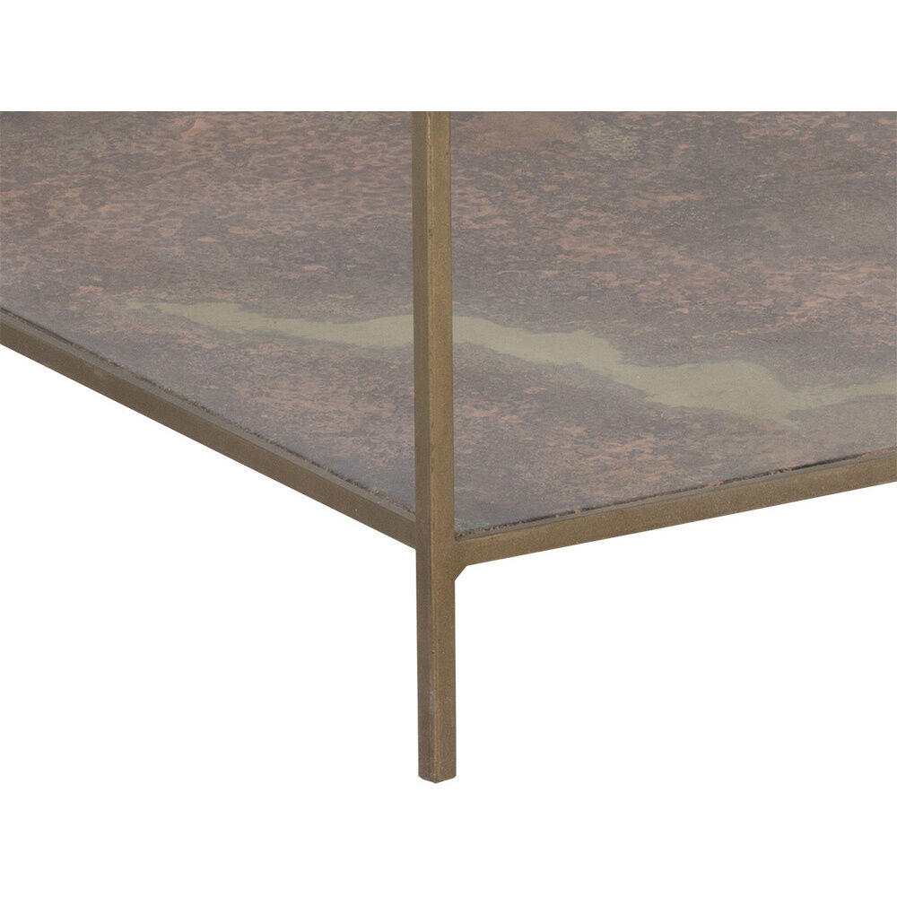 Concord 48 X 28 inch Clear / Antique Brass Coffee Table